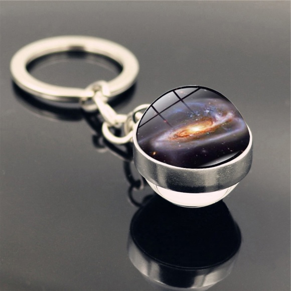 **CALISTA* Black x Orange Galaxy Fashion Keychain - Picture 1 of 3